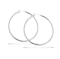 Medium Size  Sterling Silver Hoop Earrings