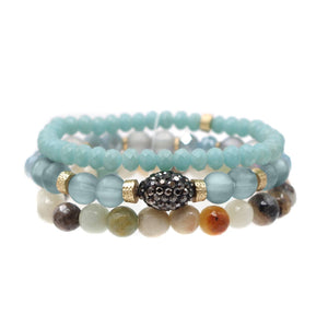Three Times the Beads Bracelet - Teal/Aqua