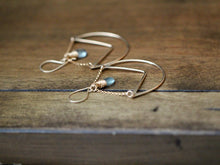 Load image into Gallery viewer, Tulip Hoops - Moss Aquamarine
