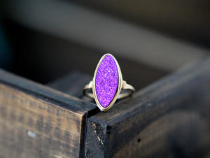 Mulberry Marquis Druzy Ring