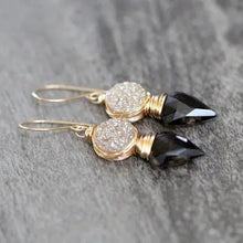 Load image into Gallery viewer, Compass Earrings  - Smoky Quart in 14k Gold Filled

