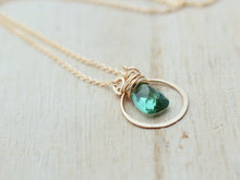 Load image into Gallery viewer, Green Quartz Halo Necklace
