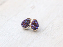 Load image into Gallery viewer, Druzy Teardrop Studs - Inkwell
